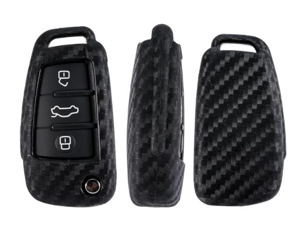 Audi Key Protective Cover- Carbon Silicone